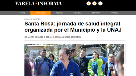 Santa Rosa: Jornada De Salud Integral Organizada Por El Municipio Y La UNAJ